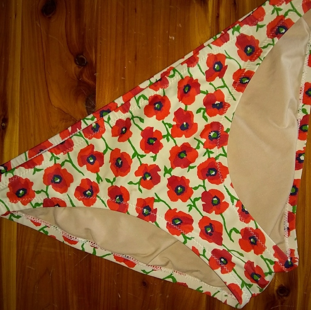 J.Crew poppy flower floral bikini bottoms